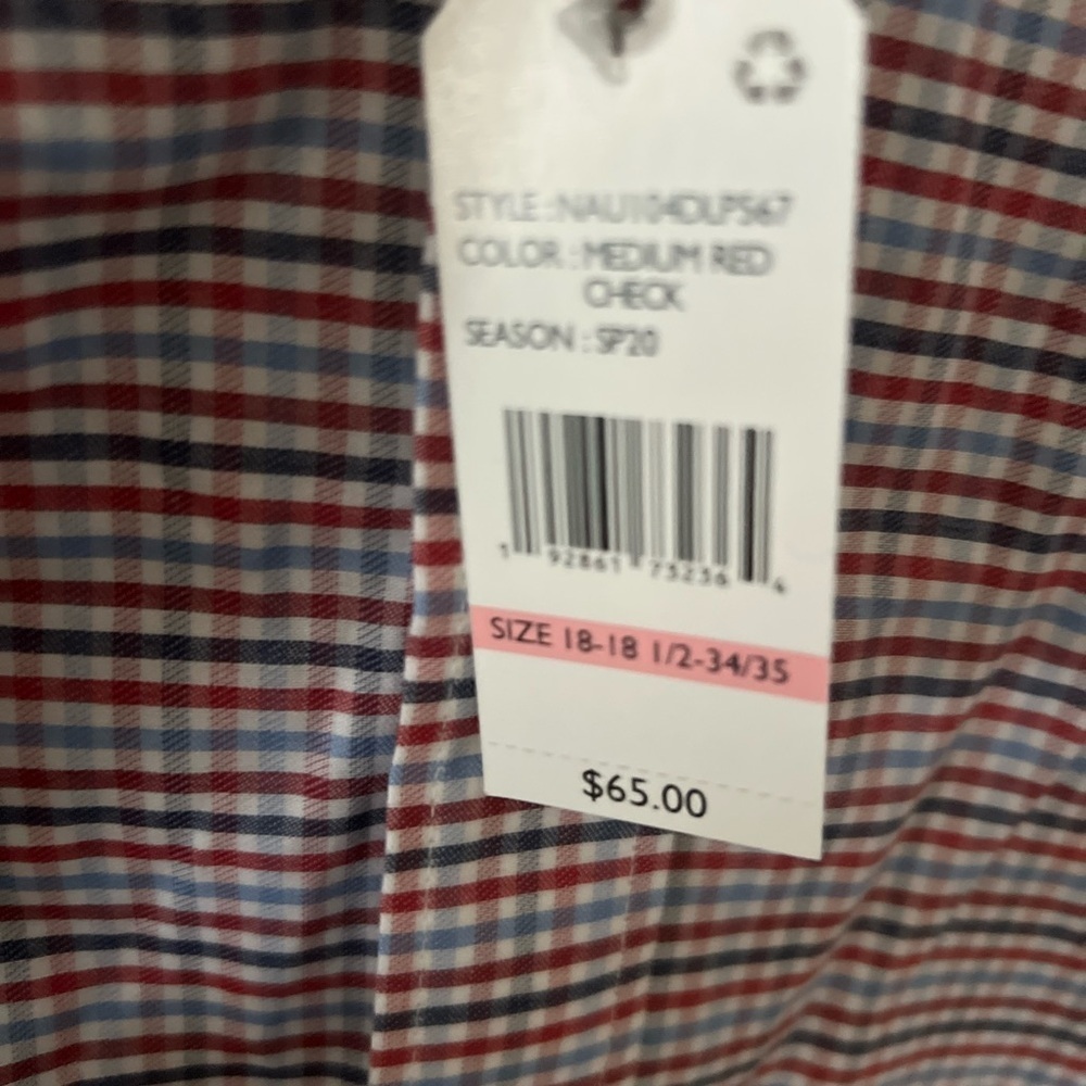Nautica Men's Red and Blue Plaid Button Down Shirts/NWT/XXL - Picture 6 of 11